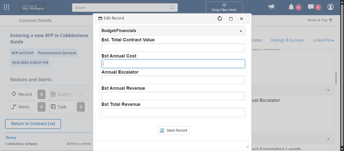 Enter the estimated annual cost for this contract. This can be the first year cost or an average of the total contract cost.