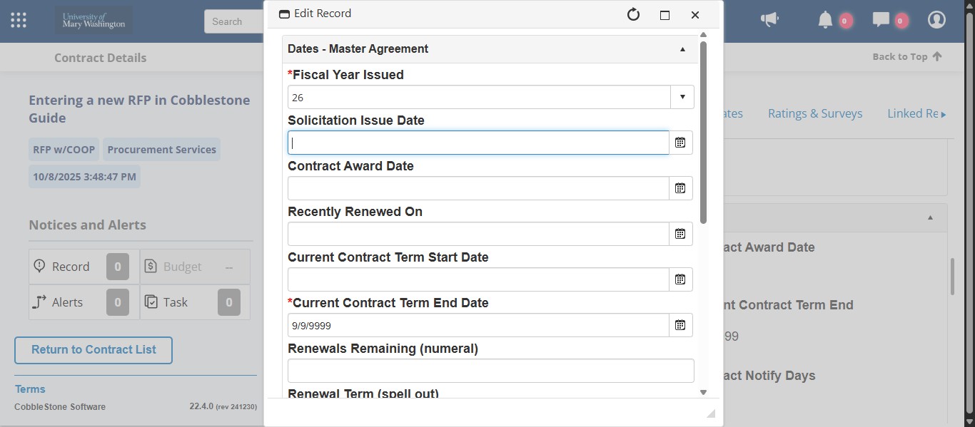 Enter the date the Solicitation was issued in eVA.