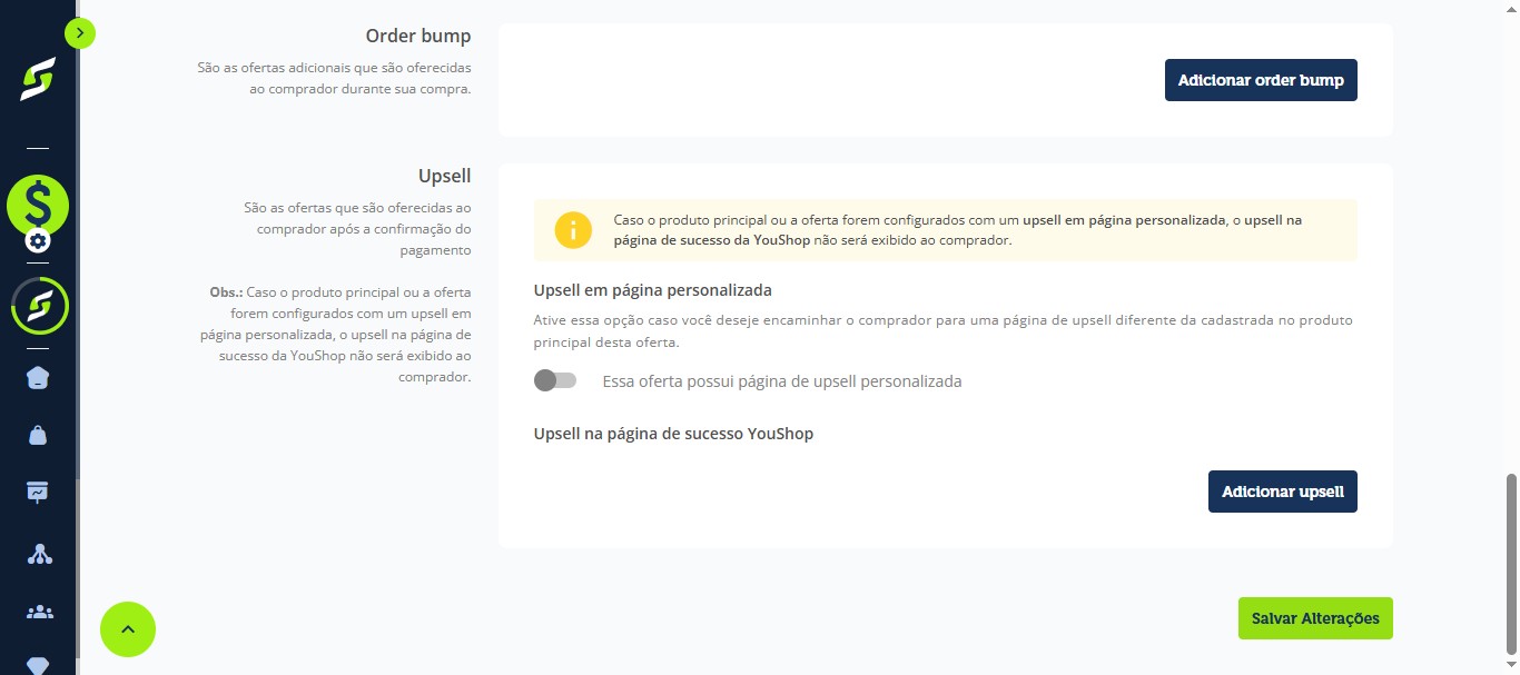 Clique em "Salvar alterações".
&nbsp;
Pronto! Sua oferta de assinatura está configurada e pronta para venda.