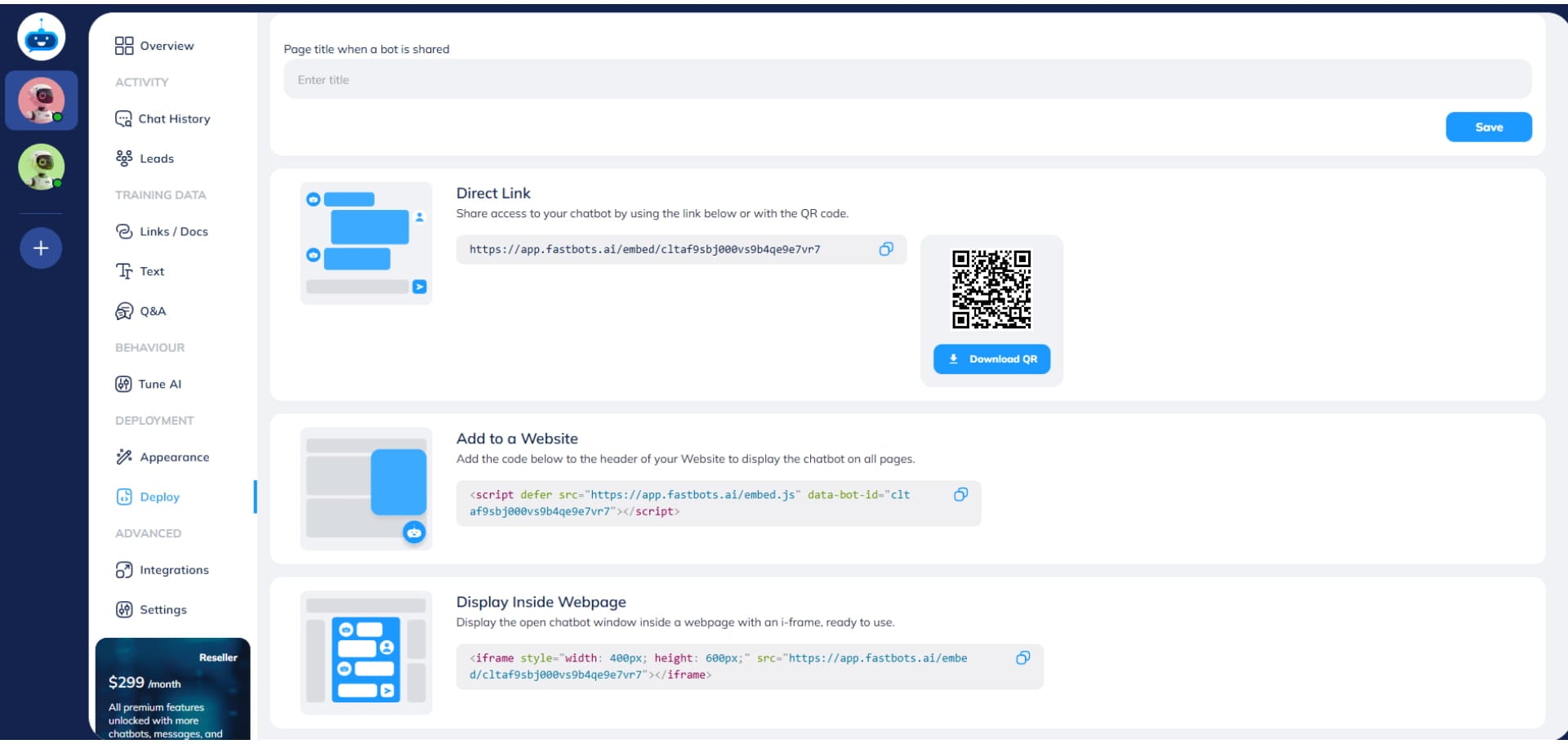 Copy the "Add to a Website" script code. 