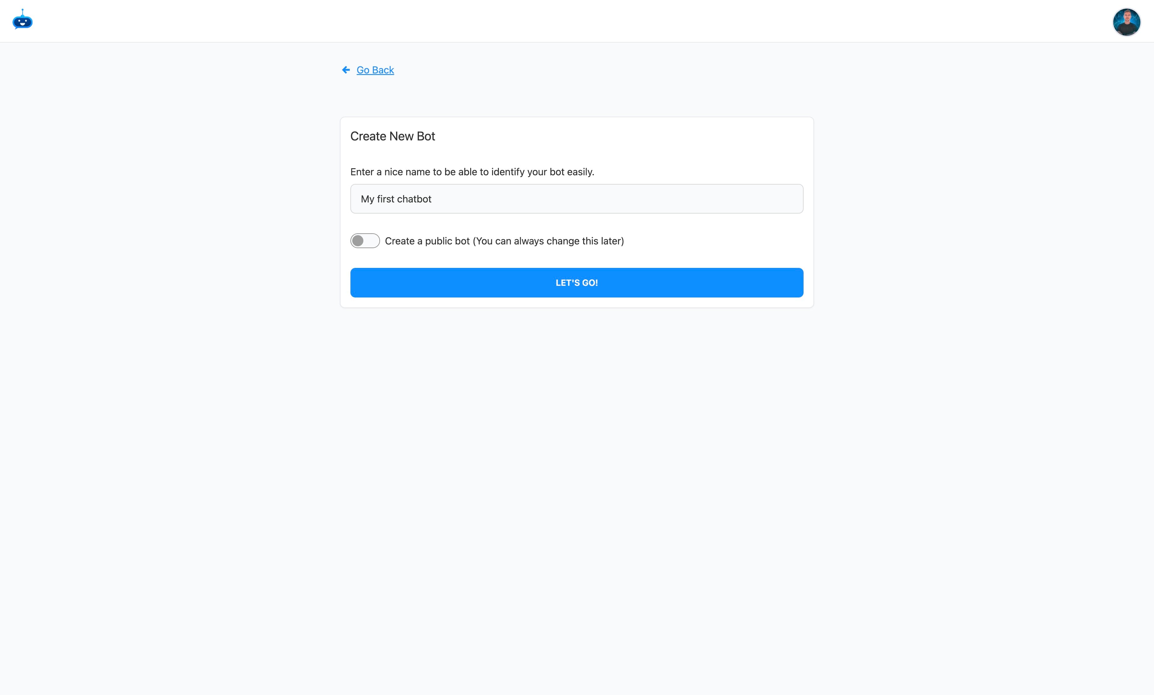 Choose if you are going to make the chatbot available to the public (ie. on your website)