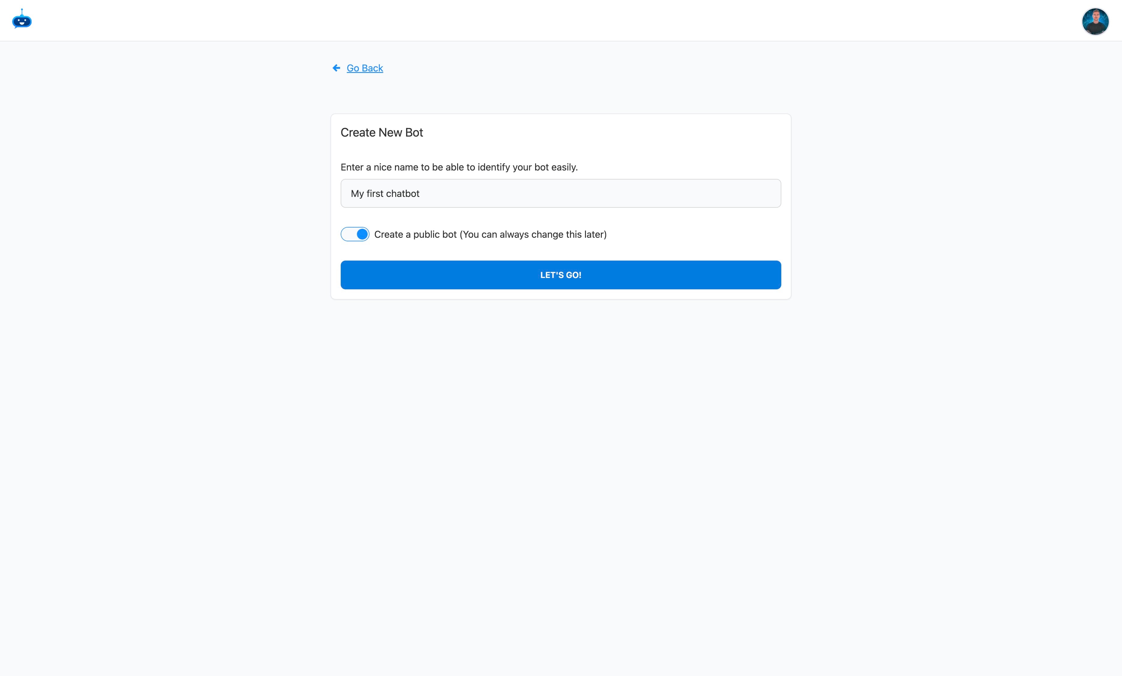 Click on "Let's Go!"