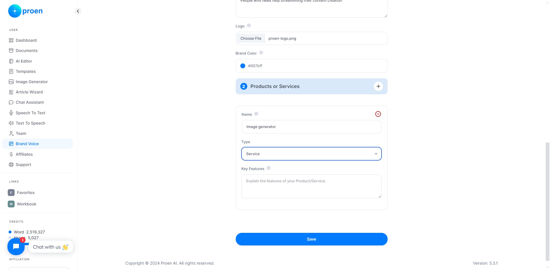 Provide a brief explanation of your product/service