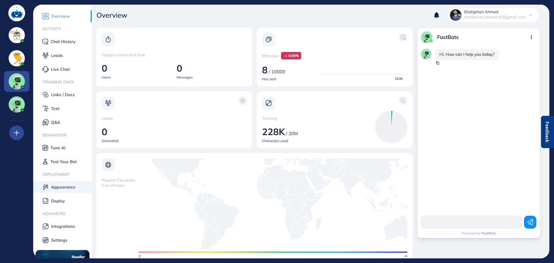 Click on "Appearance"