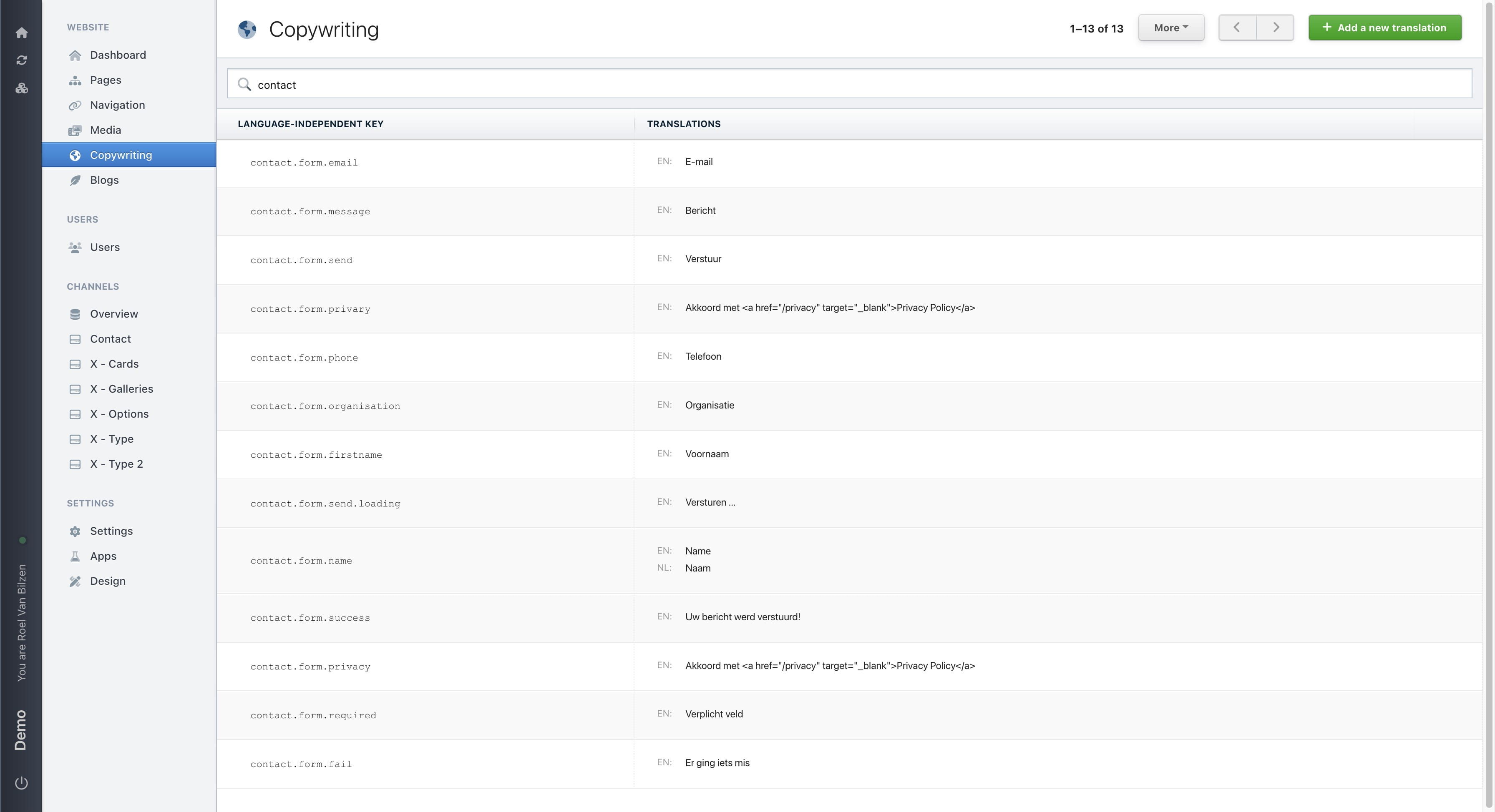 Click on "More" for more actions.