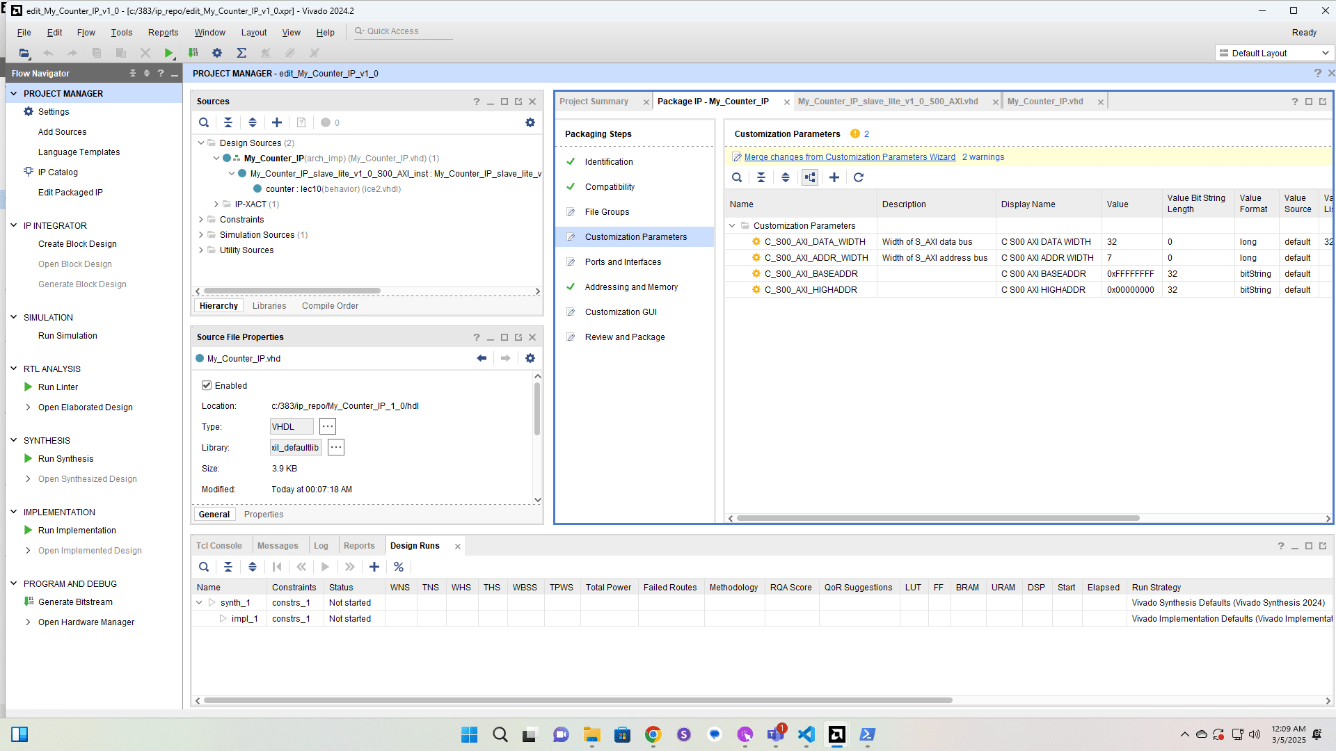 Merge Changes in Customization Parameters