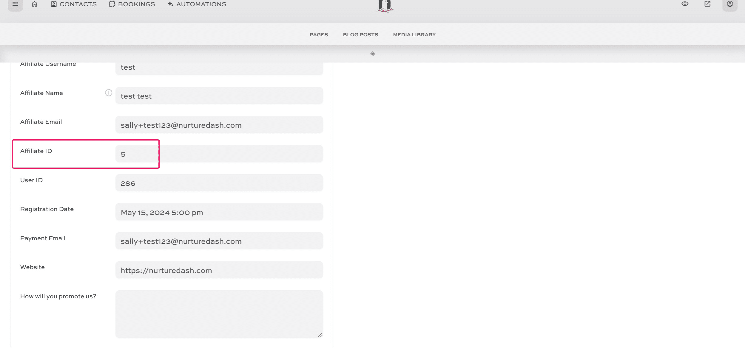 If you want to create a coupon for this affiliate, make a note of their Affiliate ID number.