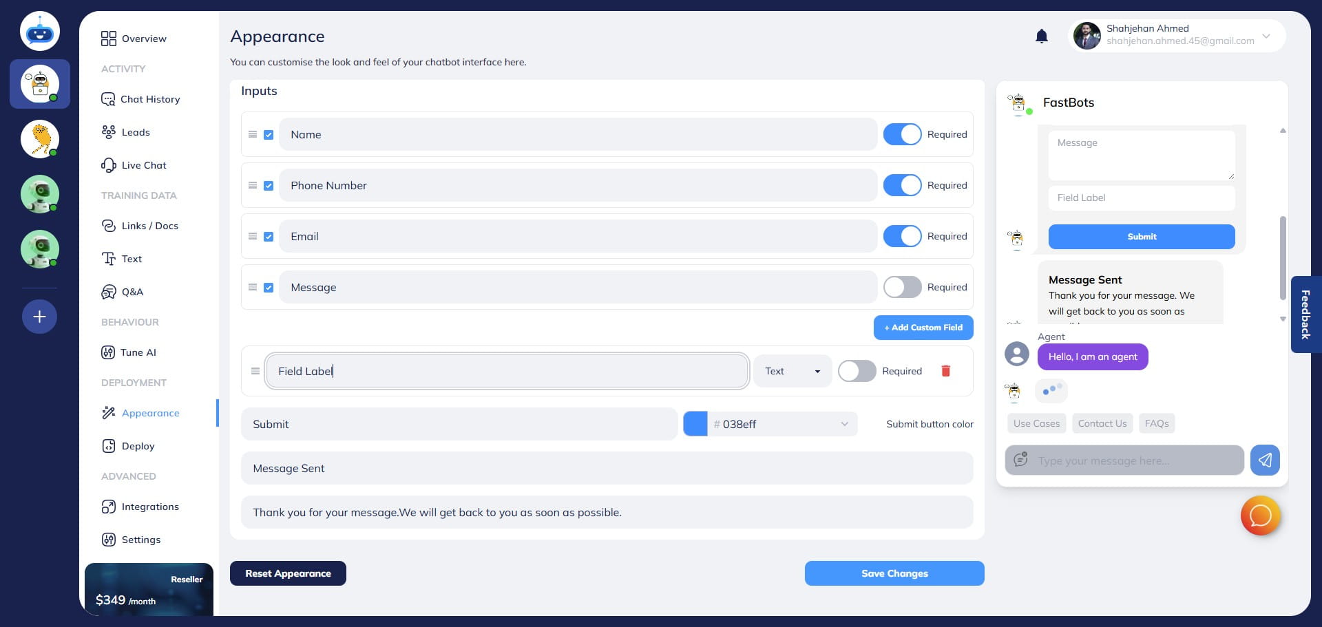 Add the name in the placeholder.
