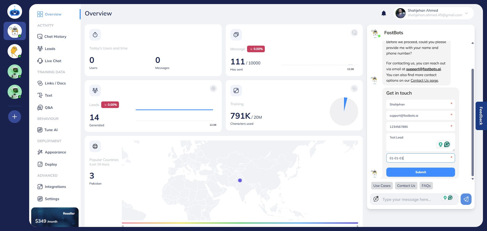 Fill in the leads collection form and click on the "Submit" button.