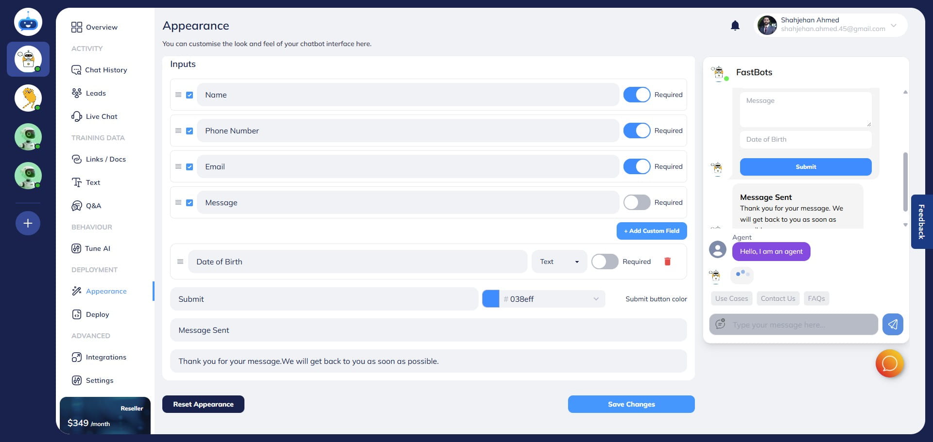 Choose if you want to make it required or option by using this button.