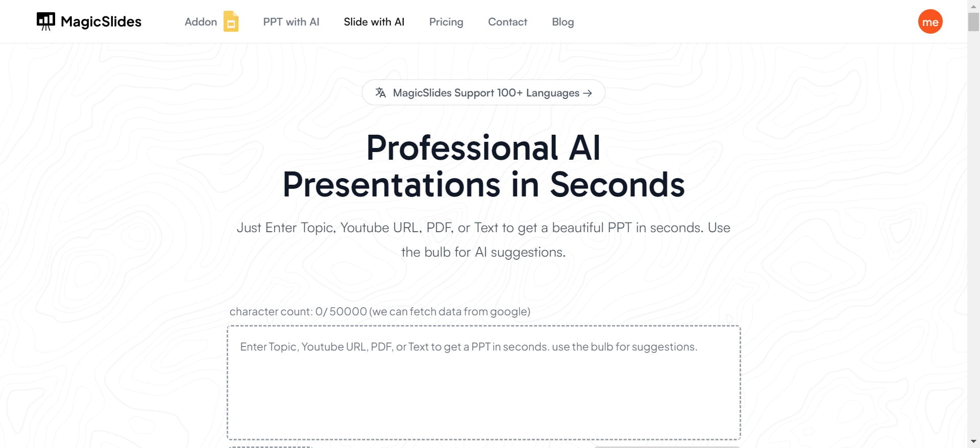 Click on "Slide with AI"