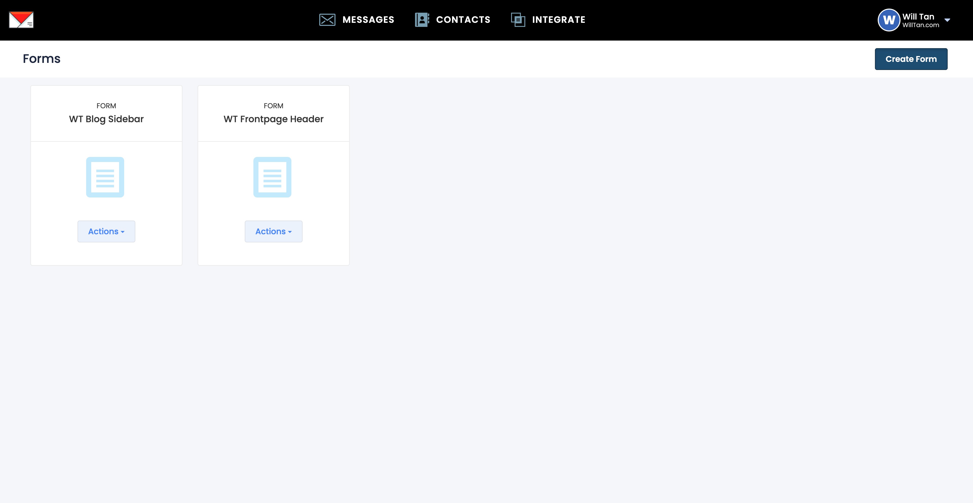 Click on "Create Form"