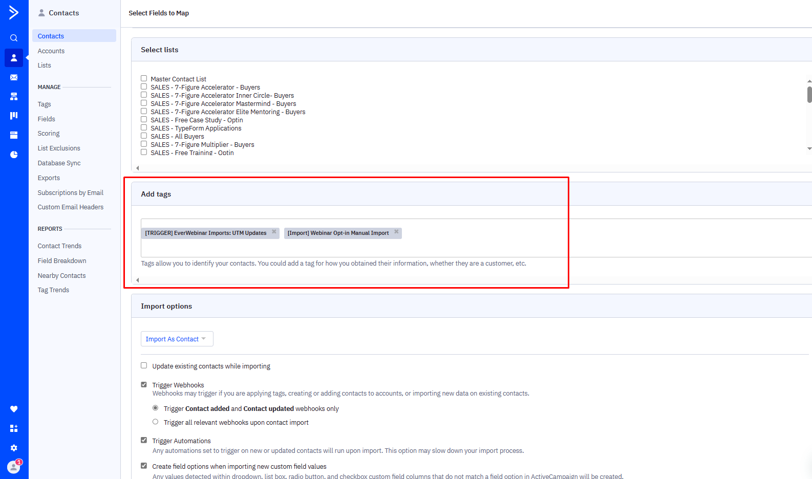 Once selected it should look like this