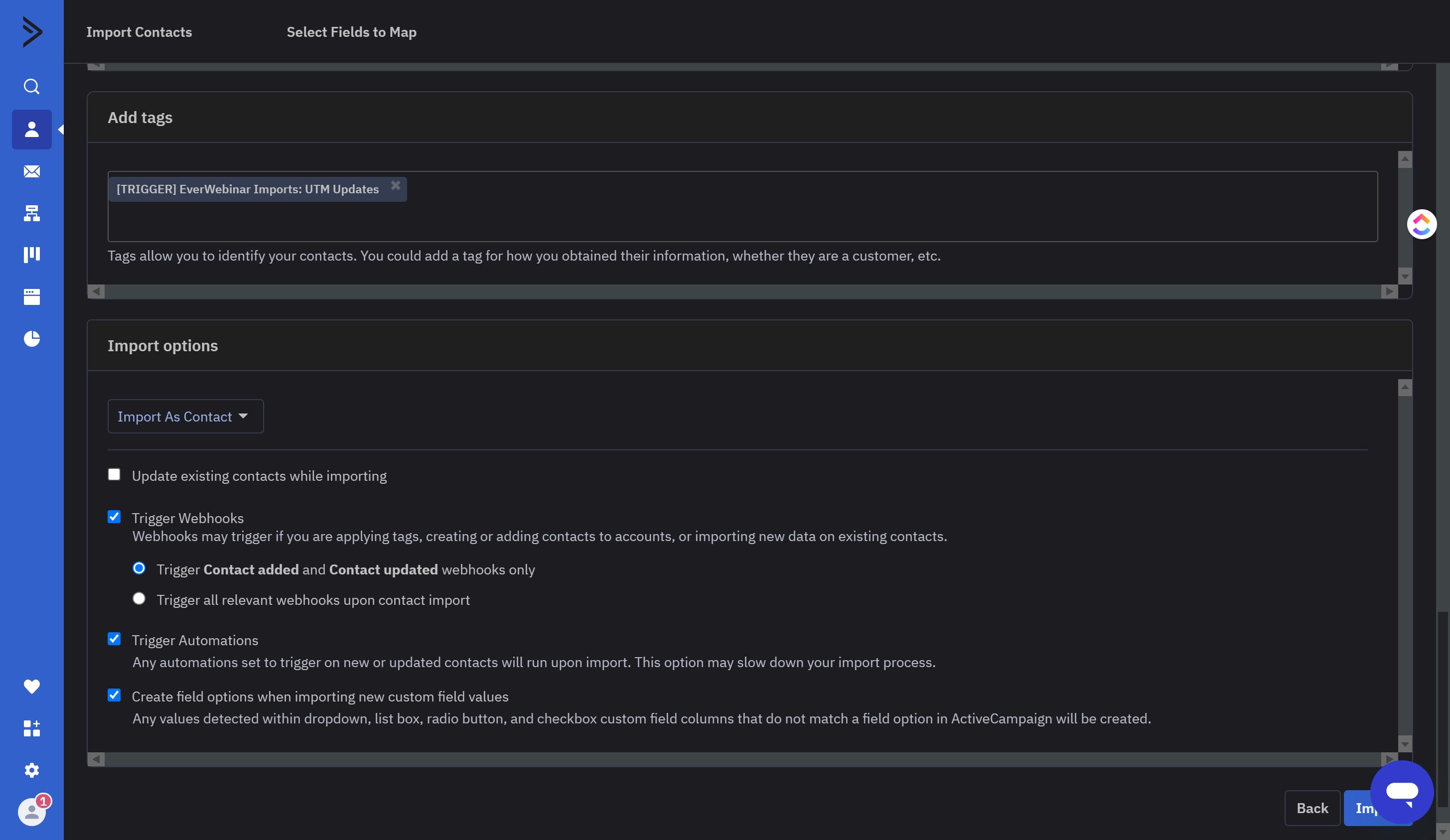 Click here to check the "Update Existing contacts while importing" box ✅