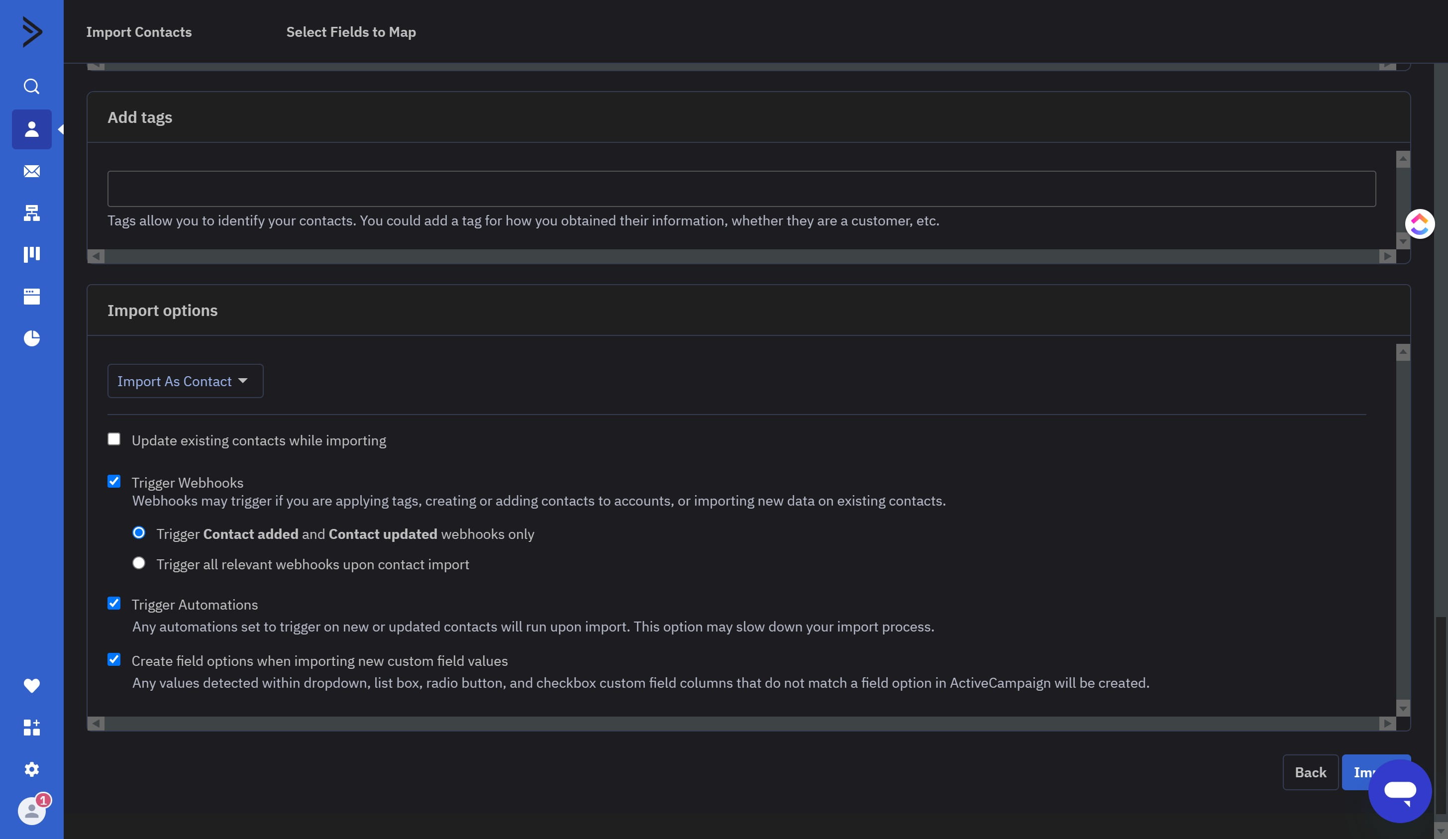 Scroll to the Add Tags area and click here