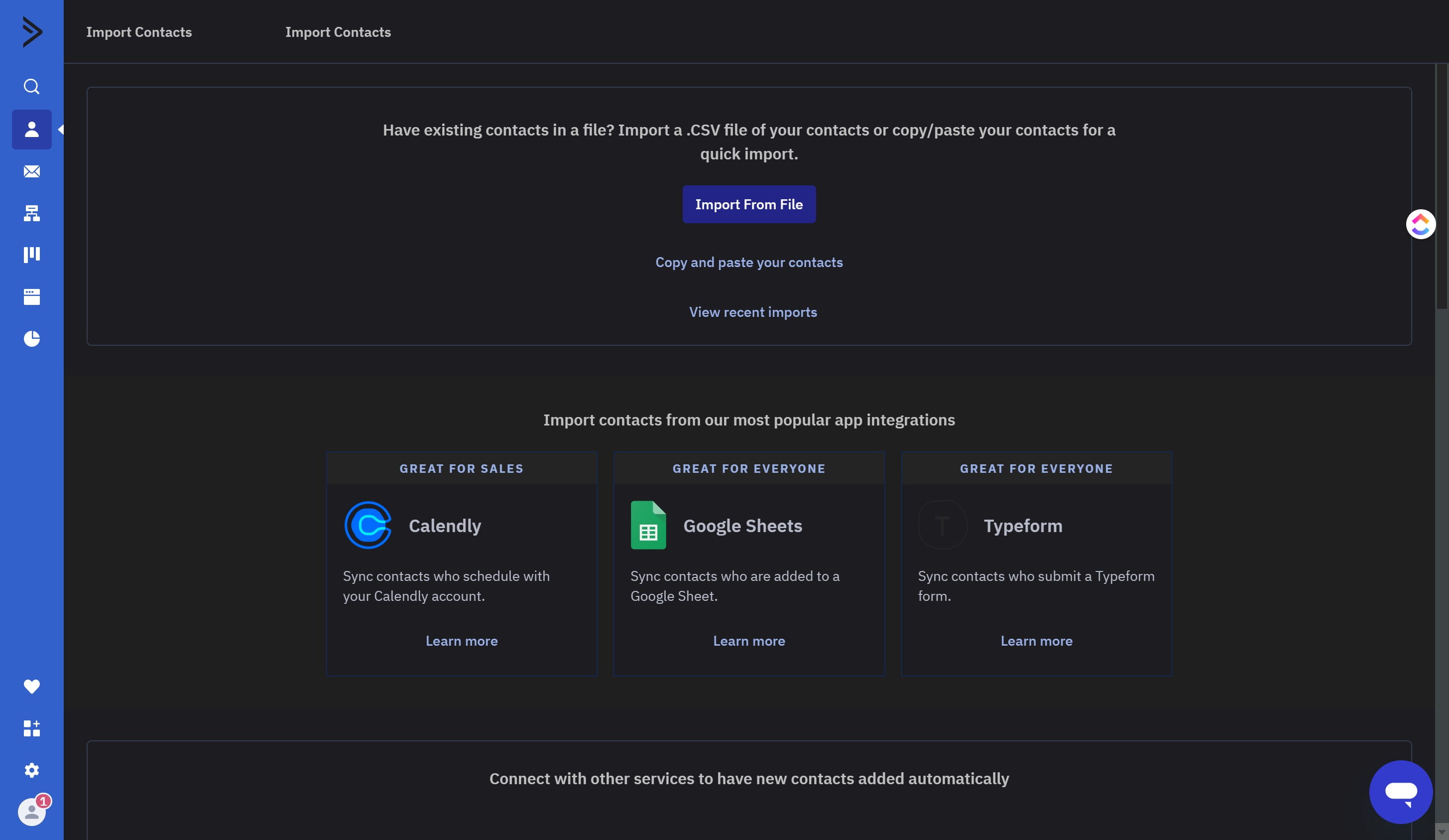 Click on "Import From File"