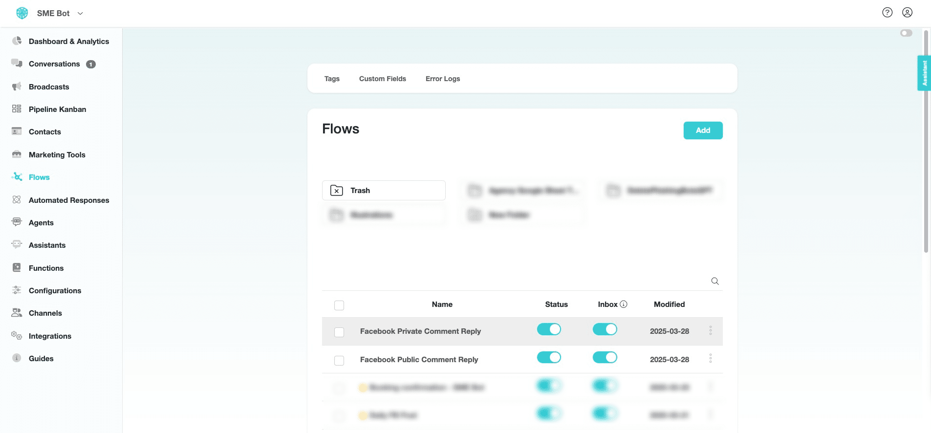 You may also duplicate the flow directly in the flow builder. Click on the flow you want to duplicate.