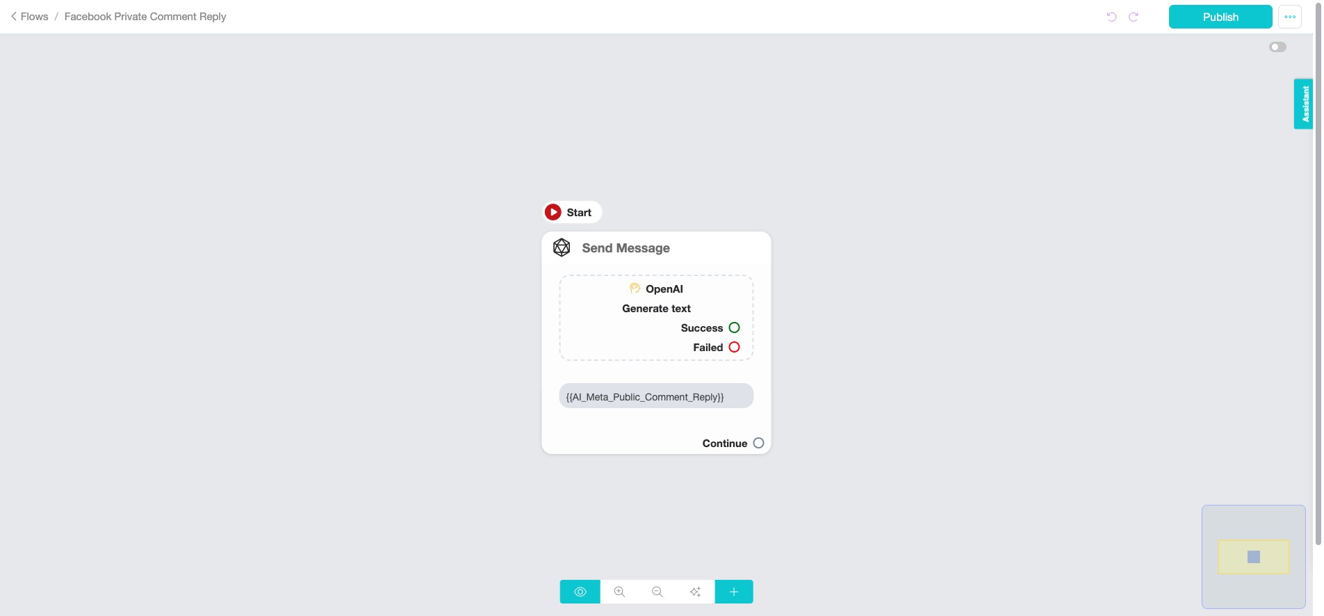 In the flow builder, click the three dots icon at the top right of the screen.