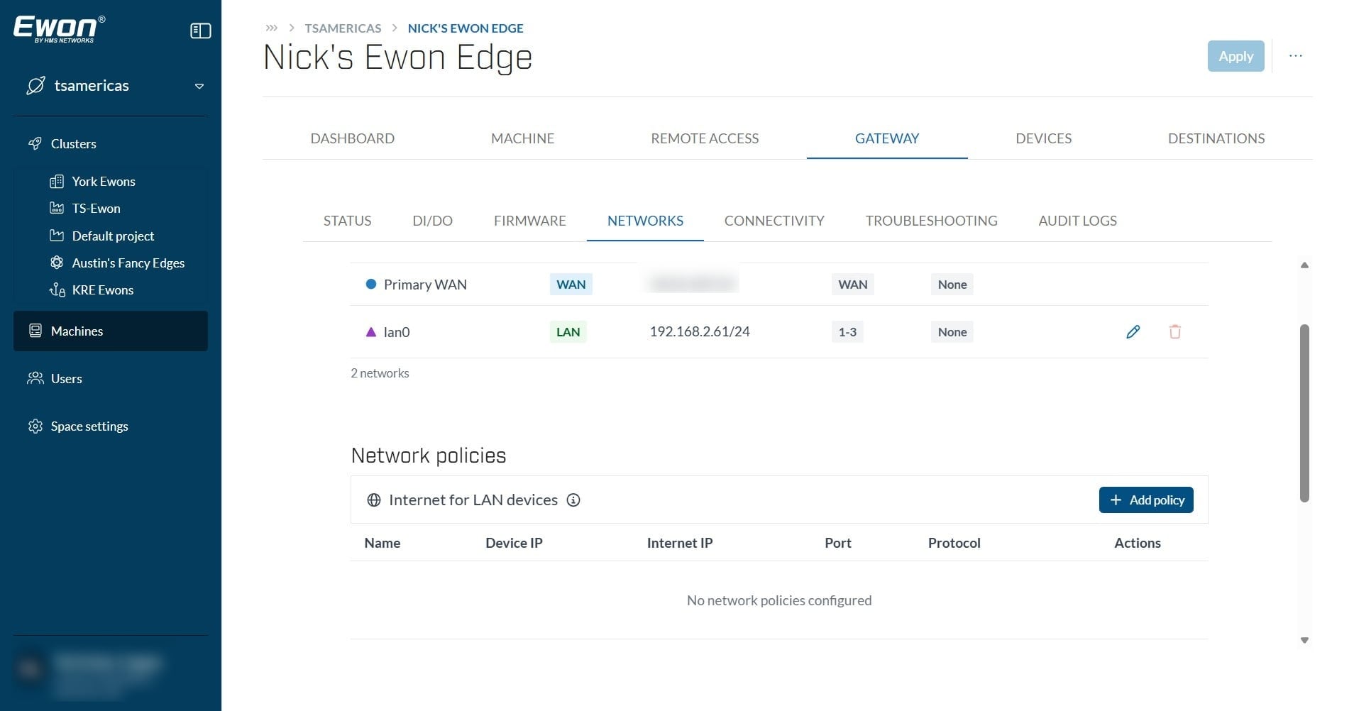 Under "Network policies", Find "Internet for LAN devices" and select, "Add policy".