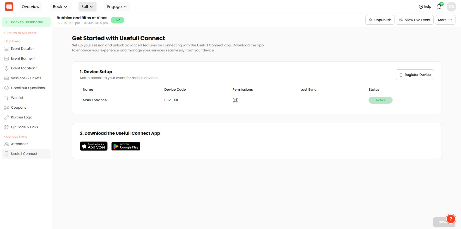 That’s it! Now you can go to either the App Store or Google Play Store to download the Usefull Connect app and log in using the credentials you set up.