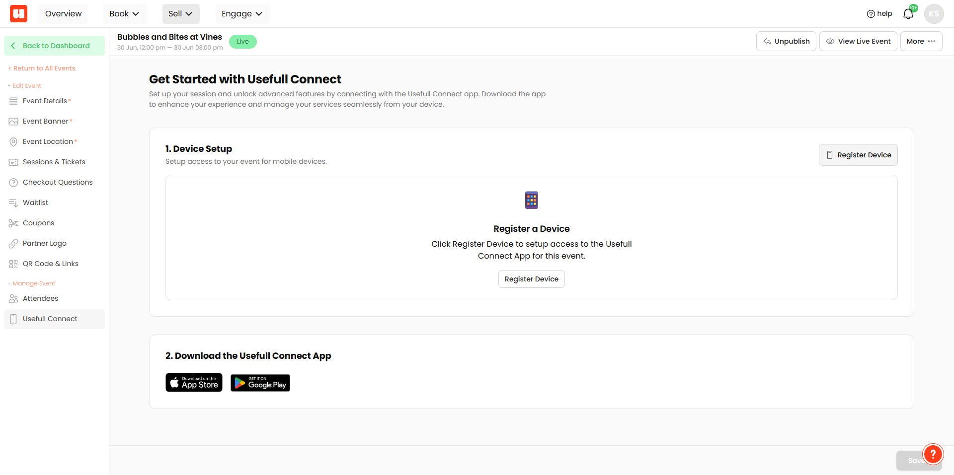 Click on "Register Device"