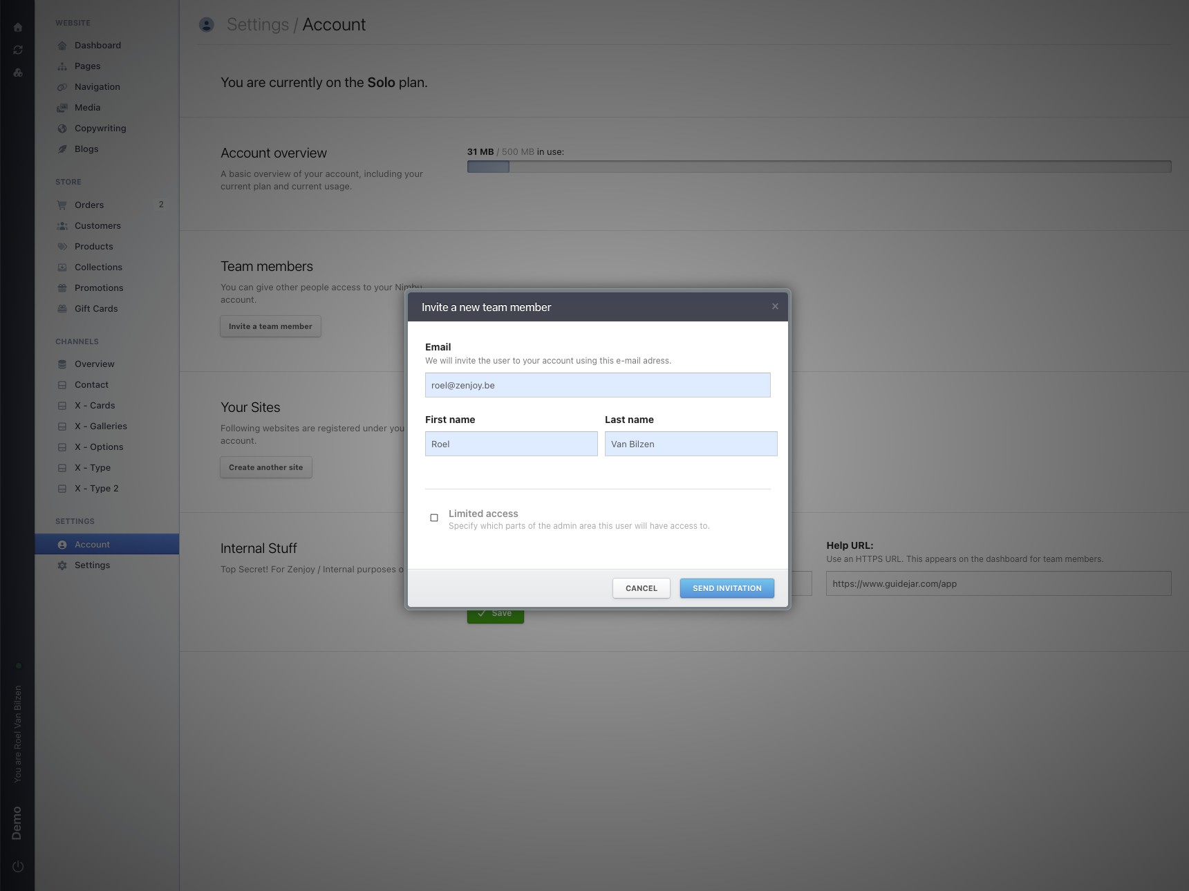 Limit their access by changing the permissions they have.