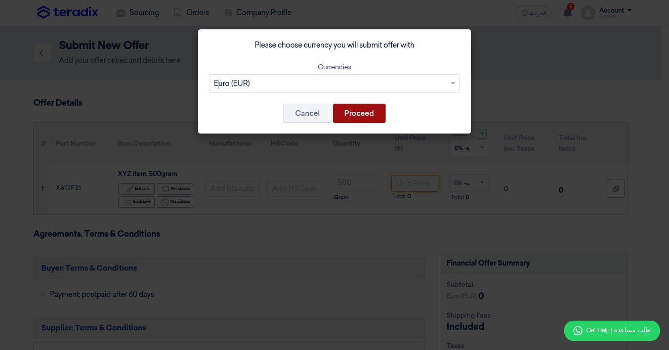Click on "Proceed"