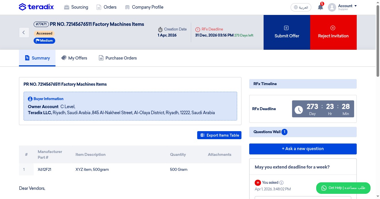 Click "Submit Offer"