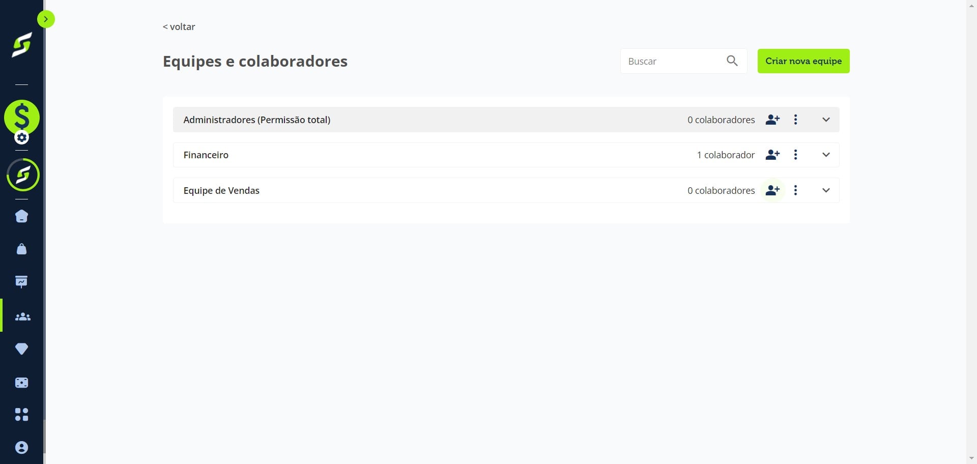 Clique no ícone "Adicionar colaborador".