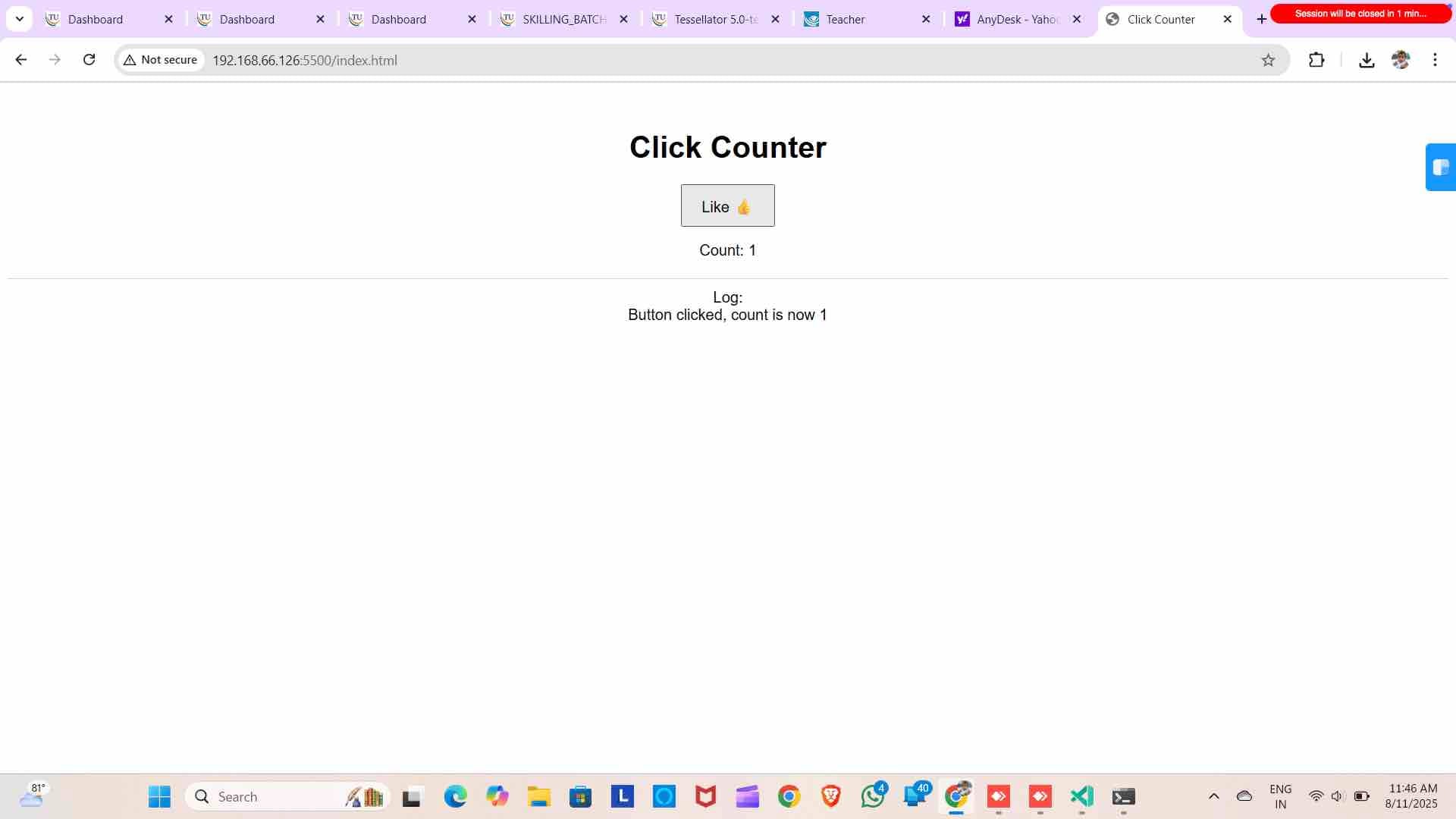 Check the browser loads with the solution