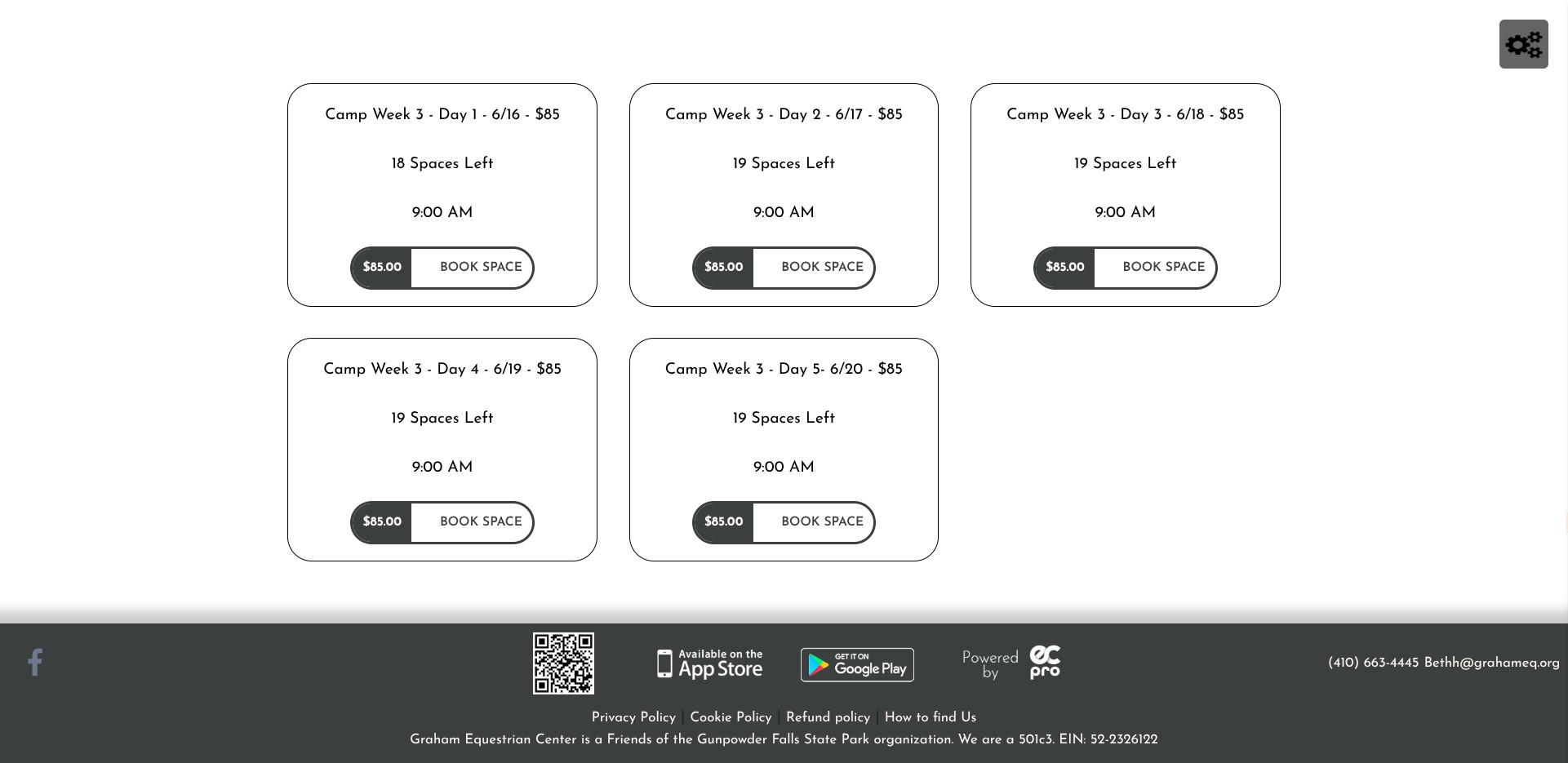 Click on 'book space' under camp day 4