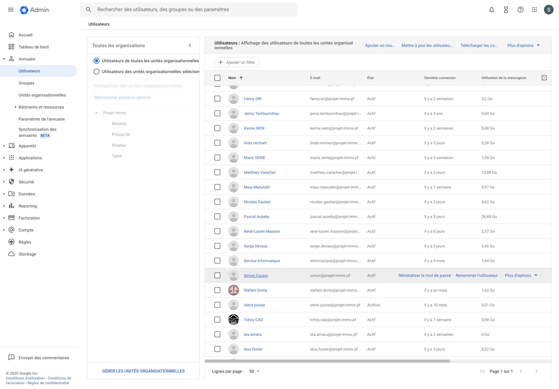Sélectionner l'utilisateur qui doit recevoir les emails de l'alias.