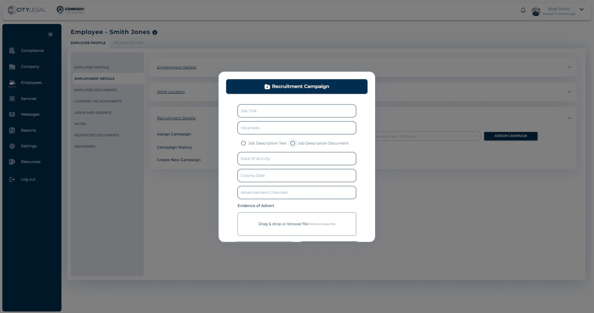 Alternatively, there is an option to attach the JD file if you have it.
