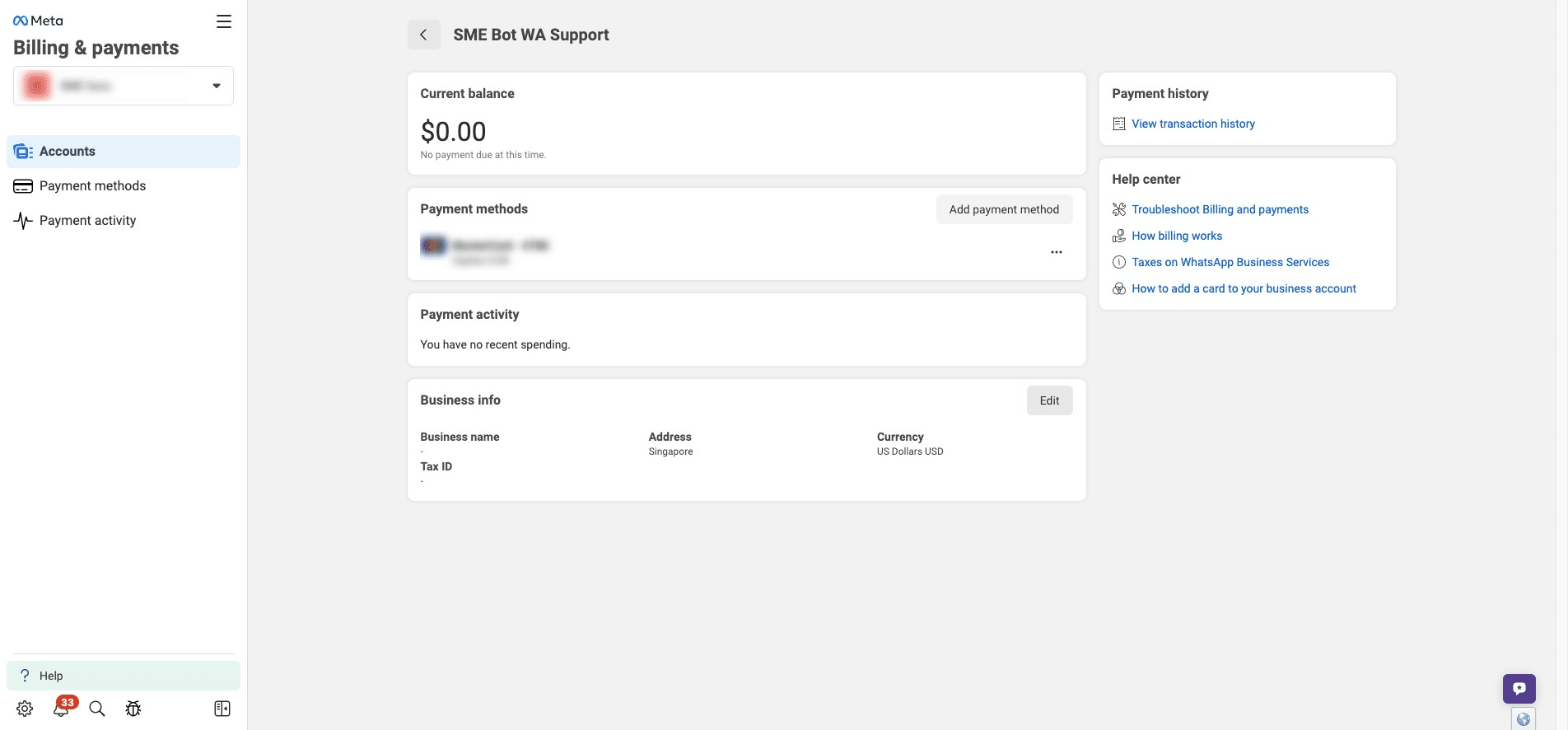 To update your Business Info, click "Edit".







