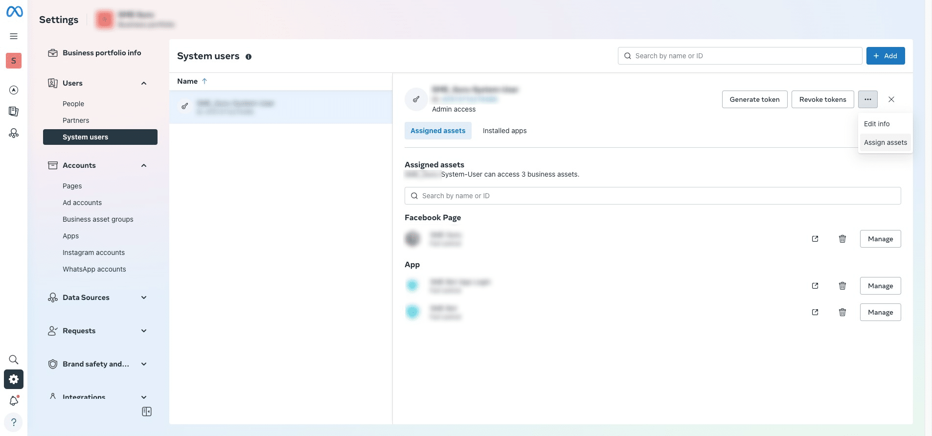 Click the three dots (...) and select "Assign Assets".