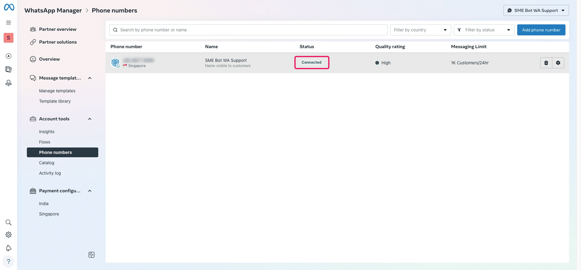 The next steps involve changing the status of the added number from "Pending" to "Connected." Please ensure that your Postman Account and Postman Desktop Agent are set up, and the Postman icon is running in your toolbar.