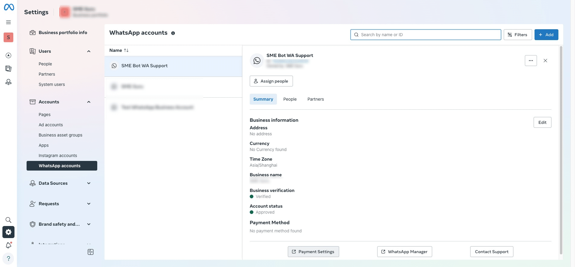 Click "Payment Settings"