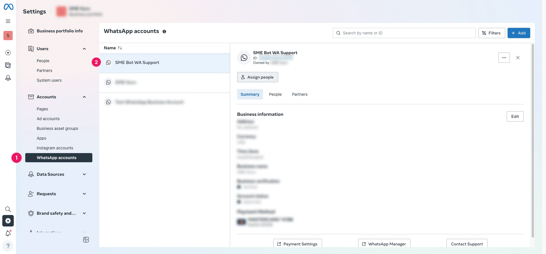 Under Accounts, click "WhatsApp Accounts". Select the WhatsApp Account, and click "Assign People".