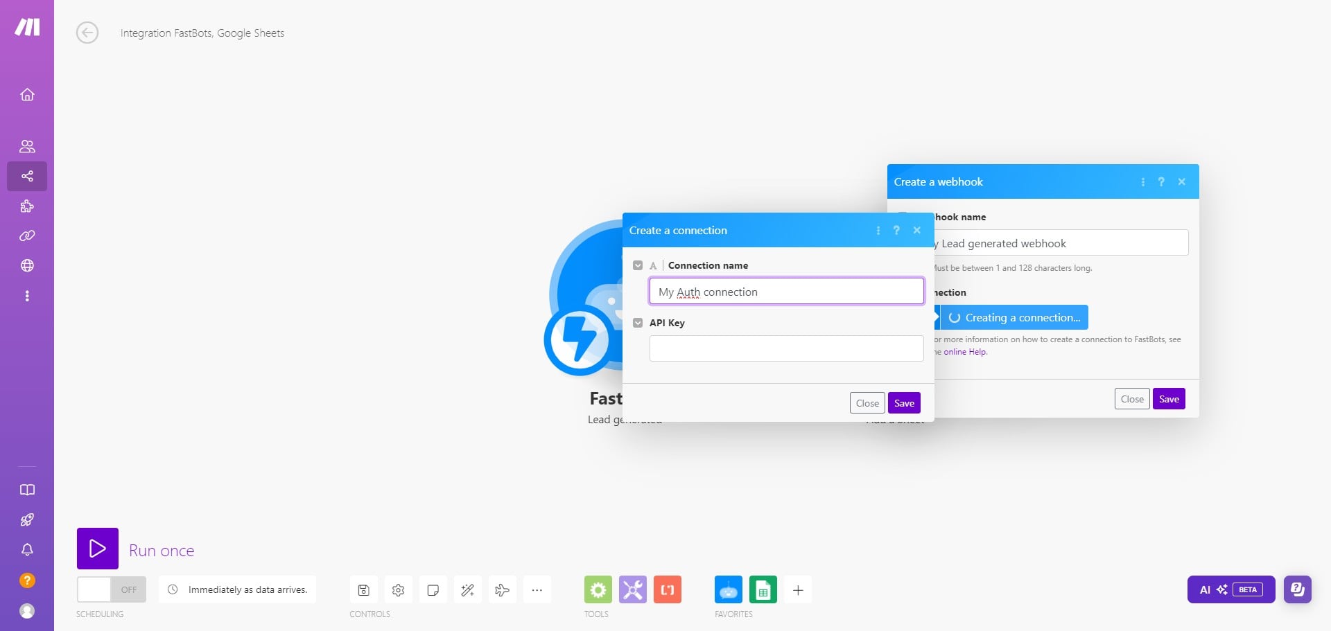 Copy the API key of your Fastbots account from the "Account" section and paste it here. 