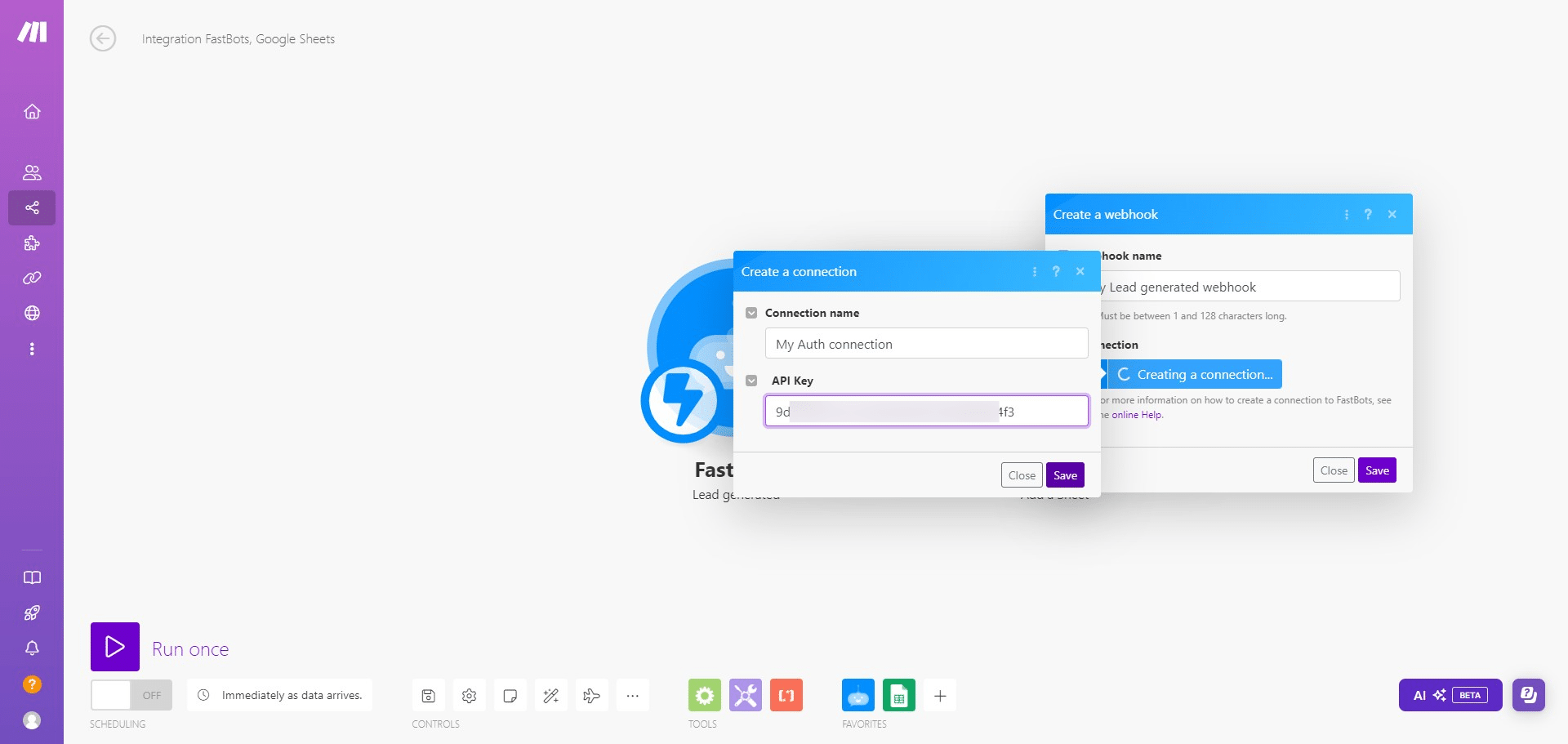 After entering the API Key, click on save. 