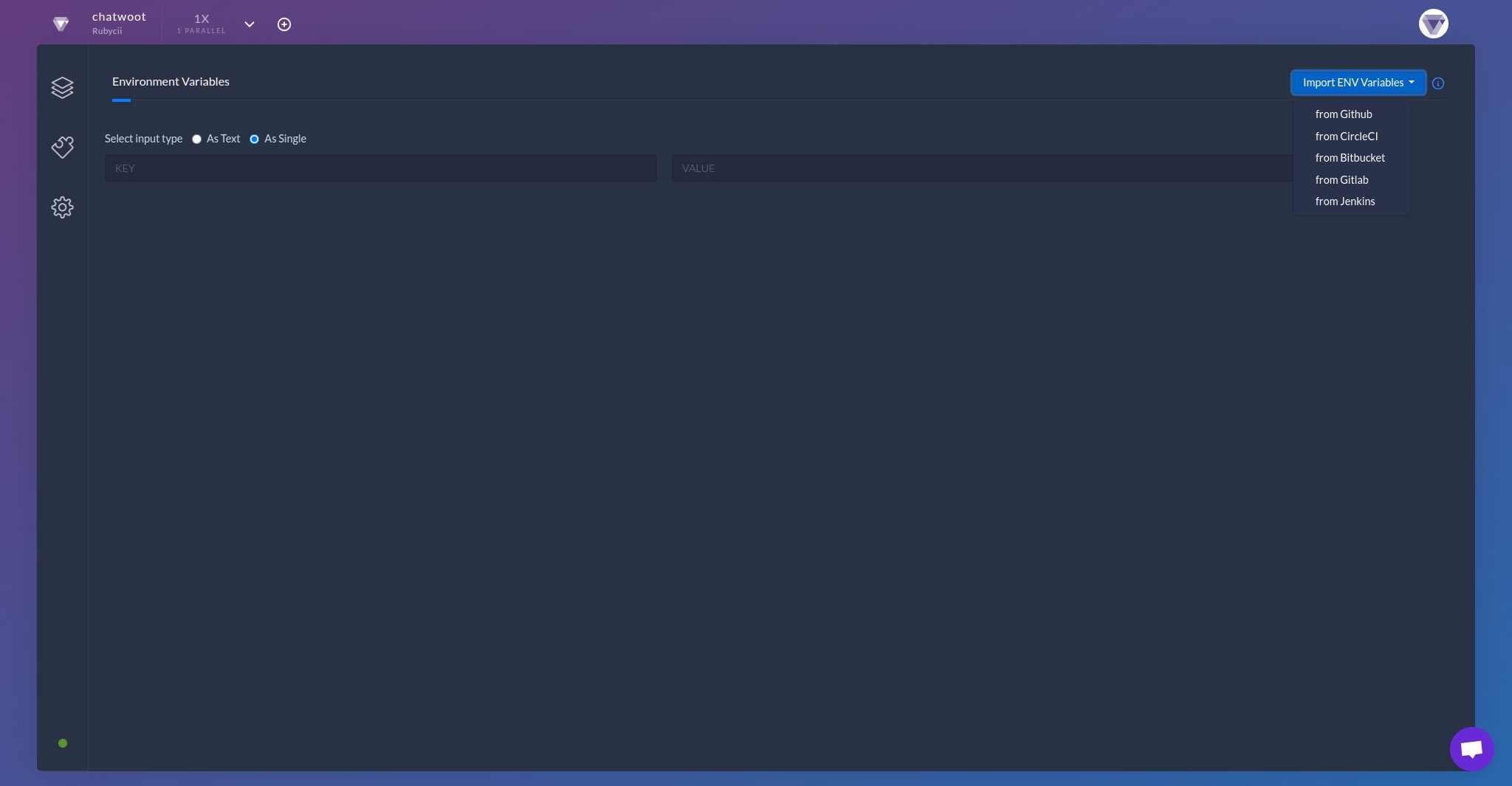 Select desired platform, here we will use "from Github"