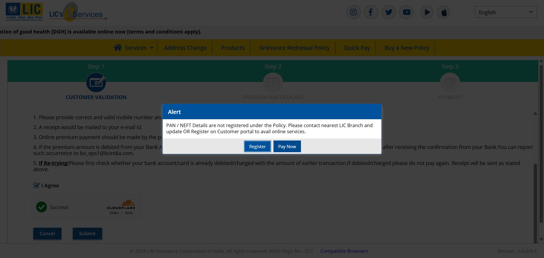 Click on "**Pay Now**"