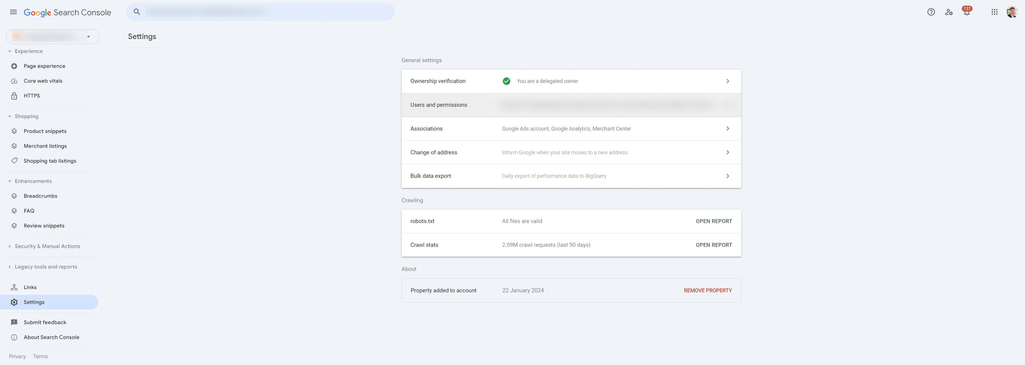 Click on "Users and permissions"