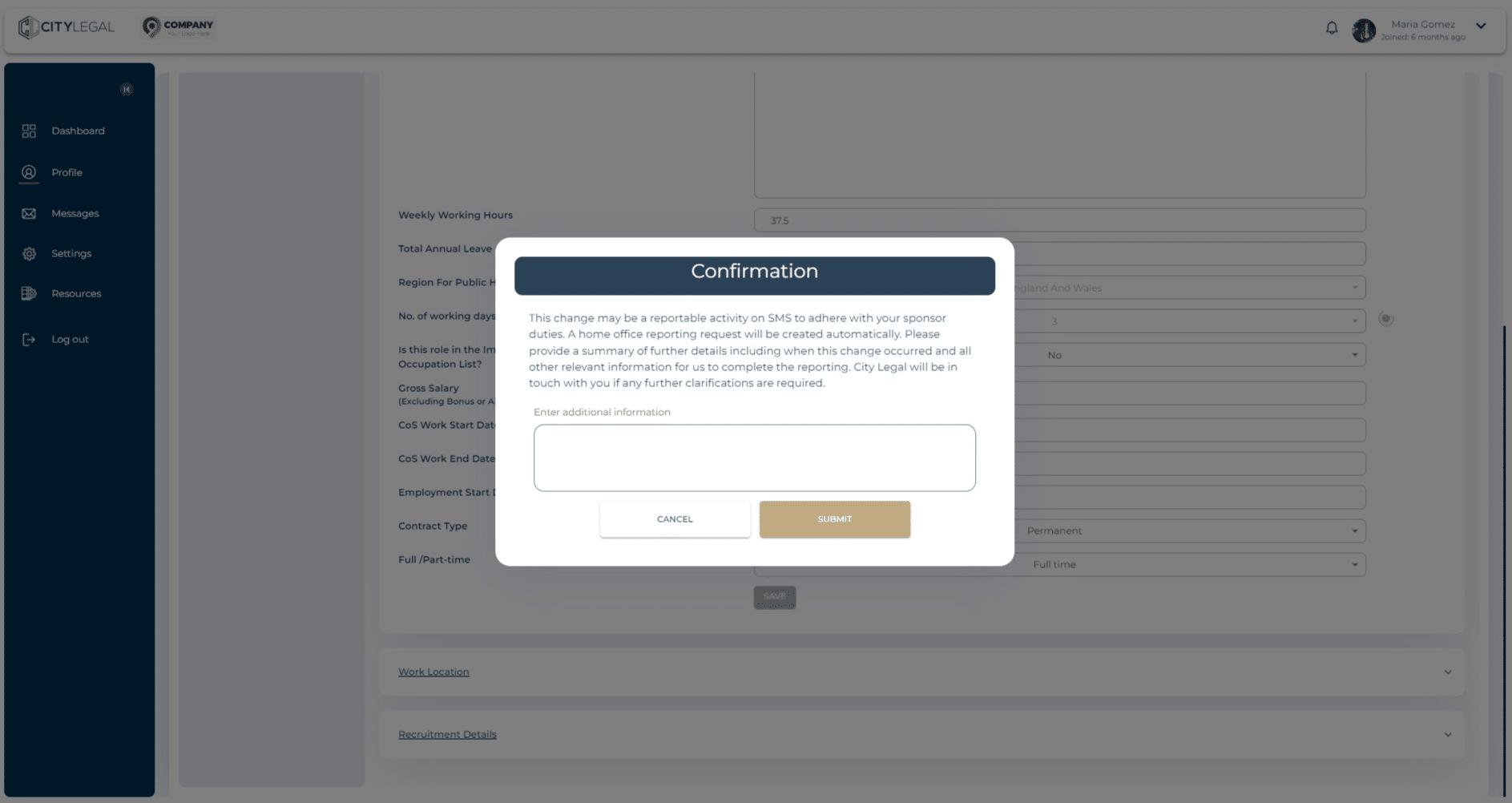 As soon as you click on 'Save', an automatic reporting request will be sent to us. You can provide any additional information in the dialogue box below.
