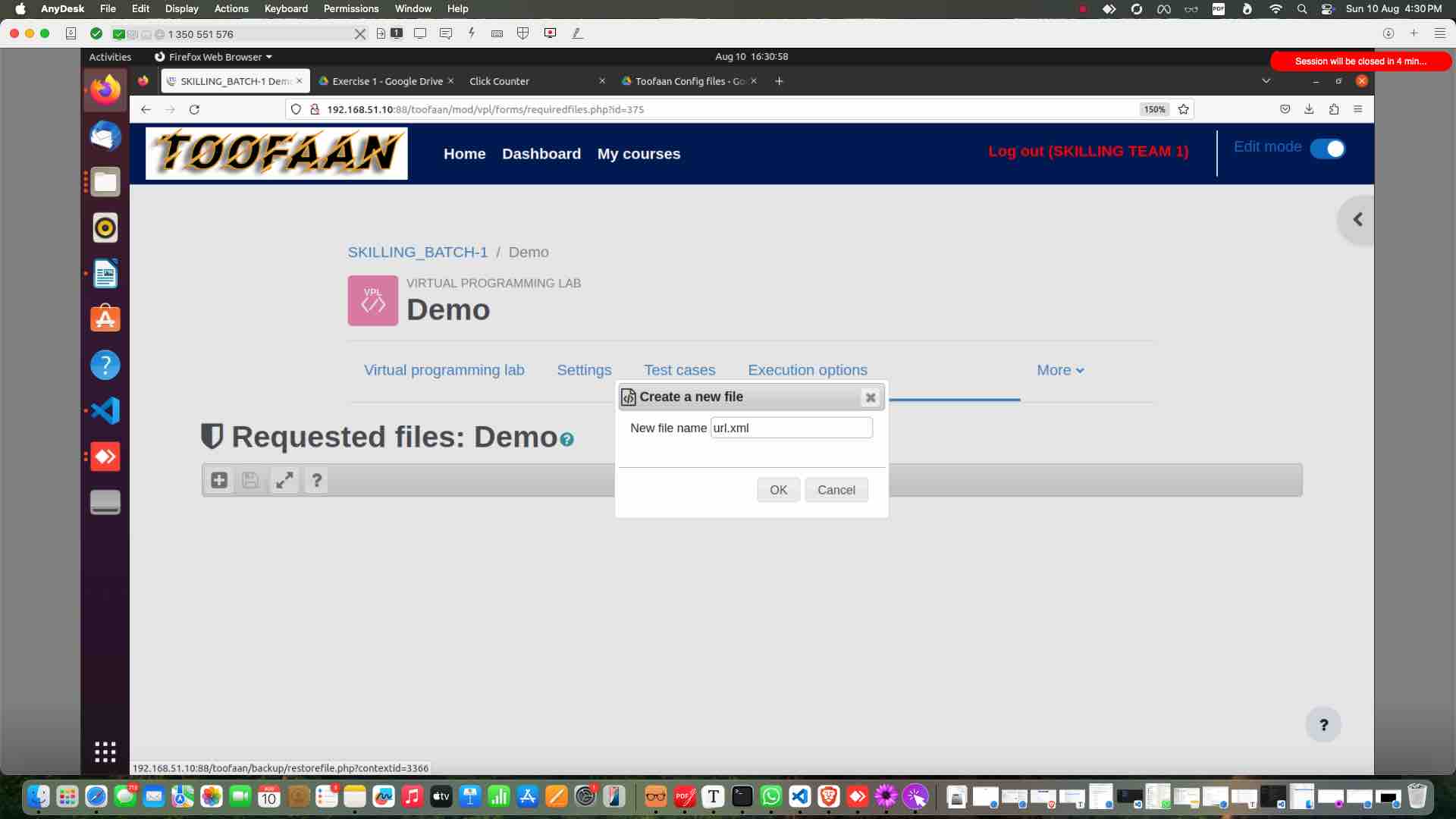 Create a new file and name it "url.xml" and click ok
