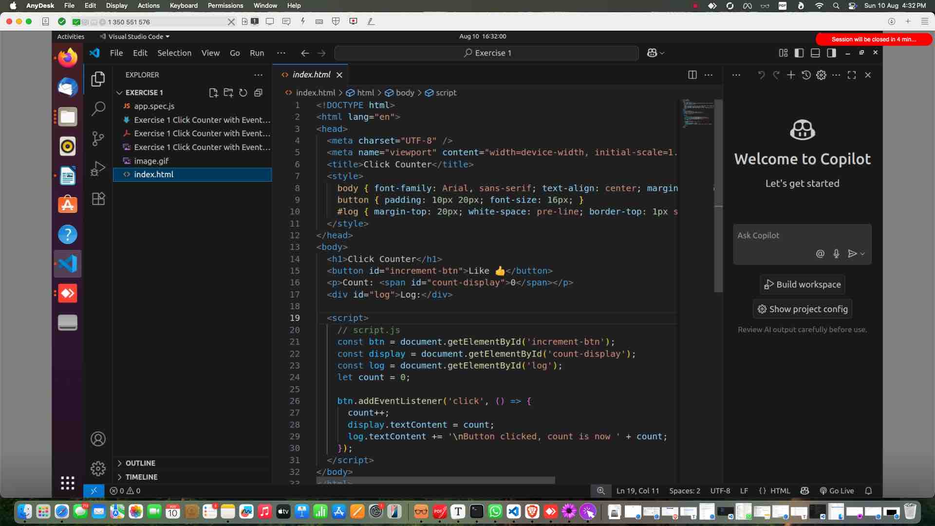 Back to the folder
Open "index.html"