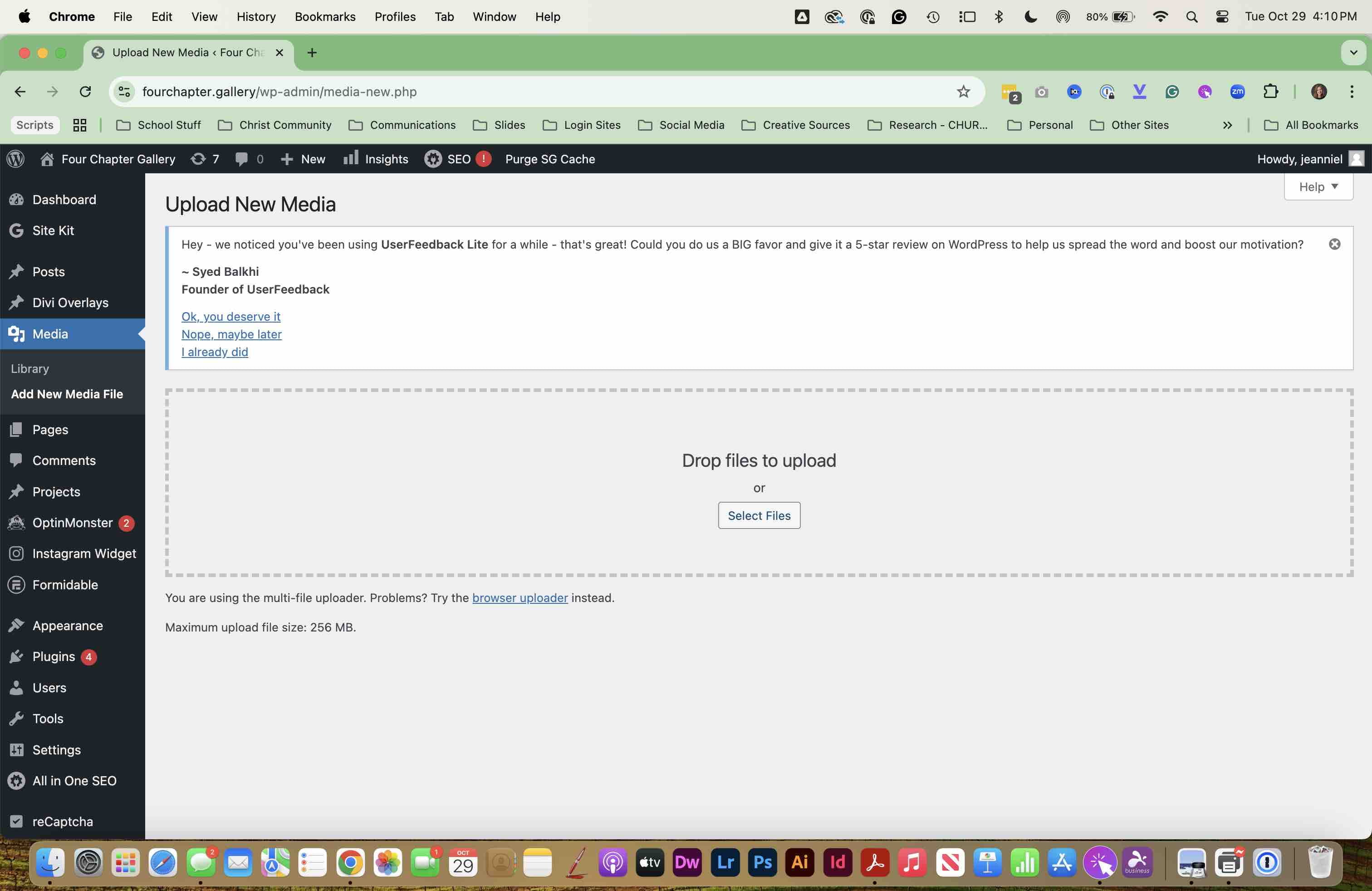 Upload images to MEDIA library.