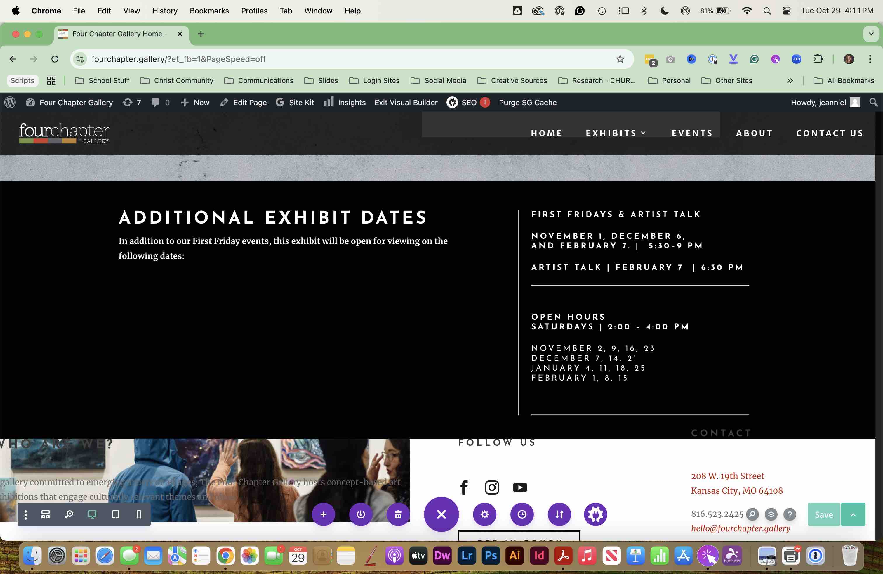 SAVE. You have finished STEP ONE.
MOVE on to STEP TWO, creating a new exhibit page.