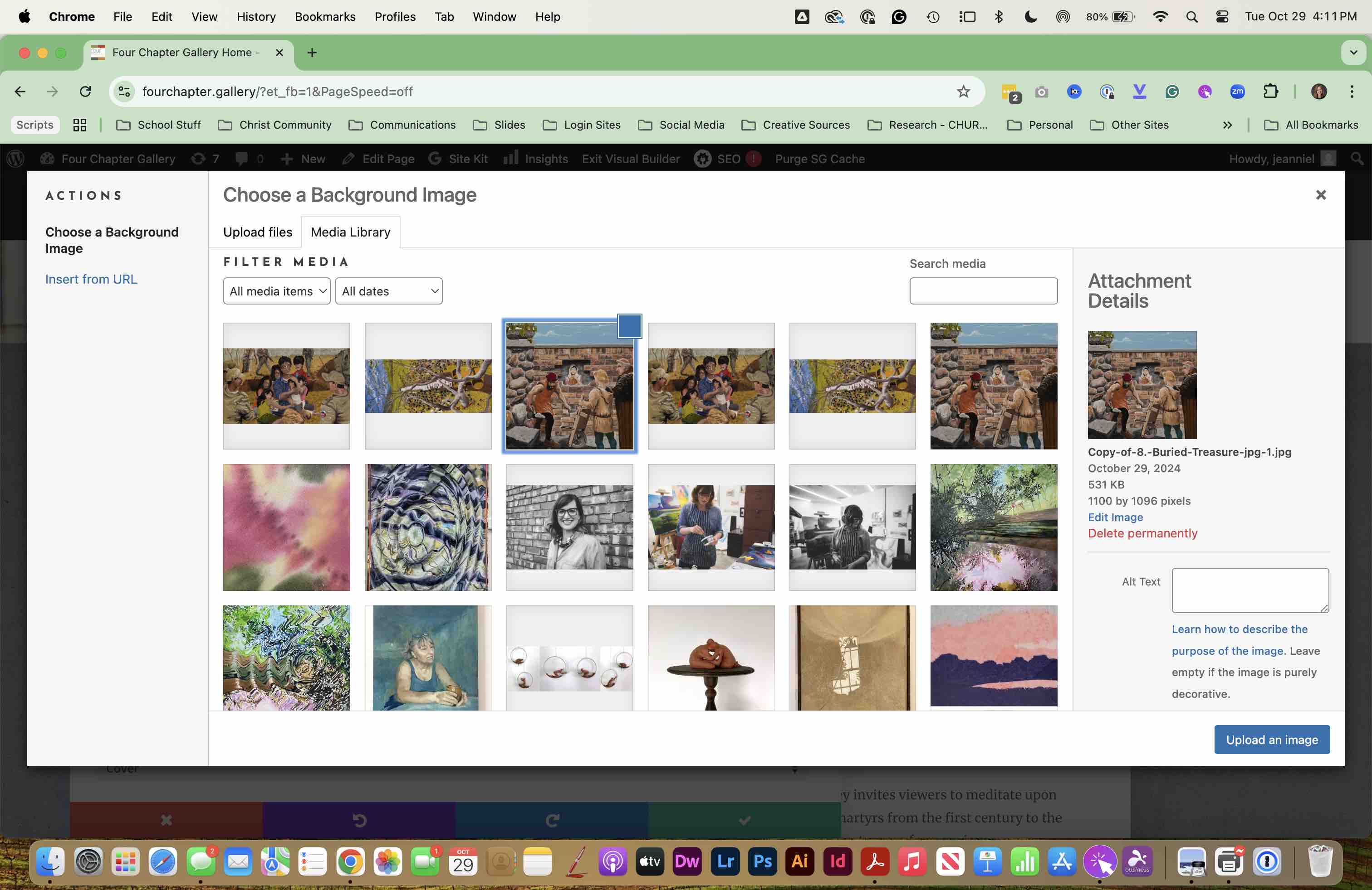 SELECT the image you want to use. This homepage image should be more square or tall (not horizontal) to work best in this space.