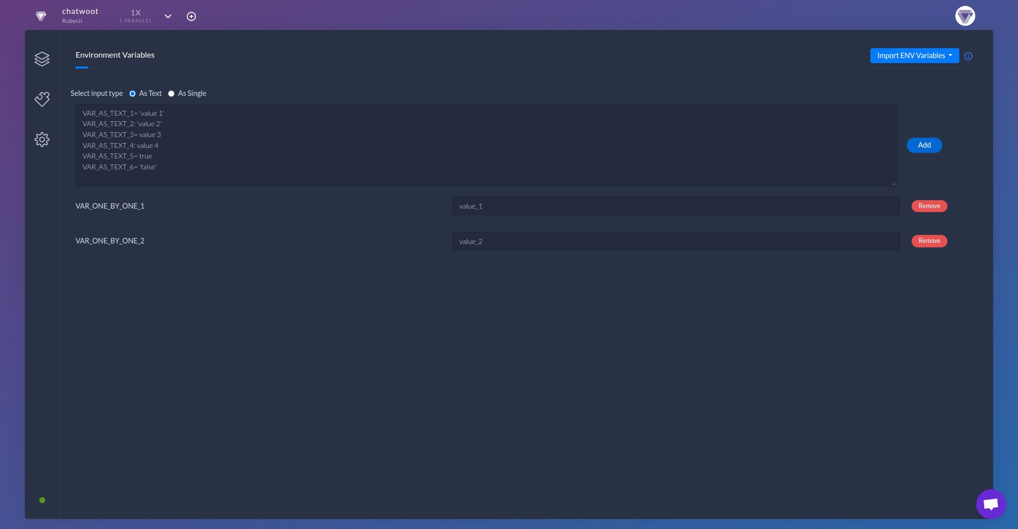 Add it all at once clicking on **Add** button